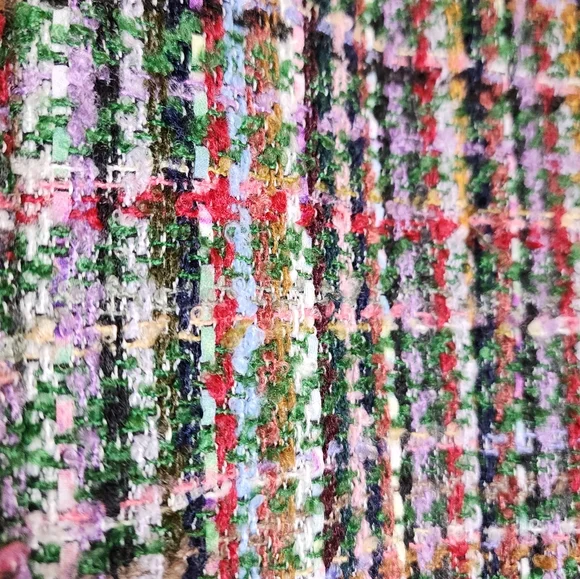 NWT Modcloth Multi Colored Tweed Flare Coat Removable Faux Fur Collar Small - Picture 3 of 16